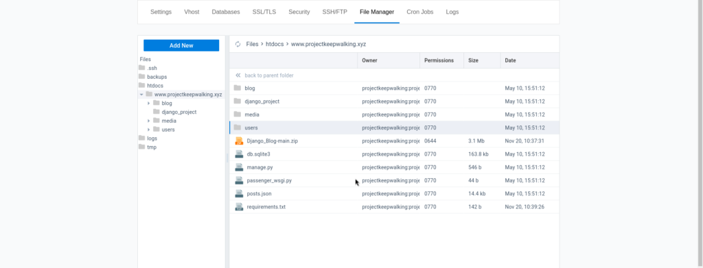 Deploy Django Python App on CloudPanel